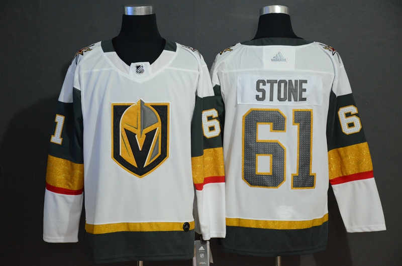 Men's Vegas Golden Knights #61 Mark Stone White Stitched NHL Jersey Men's Vegas Golden Knights #61 Mark Stone White Stitched NHL Jersey